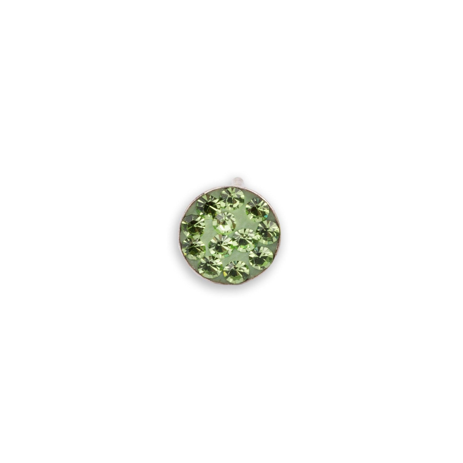 Sterling Silver Green Austrian Crystal Stud Earrings with Push Back BP9622 - Minar Jewellers