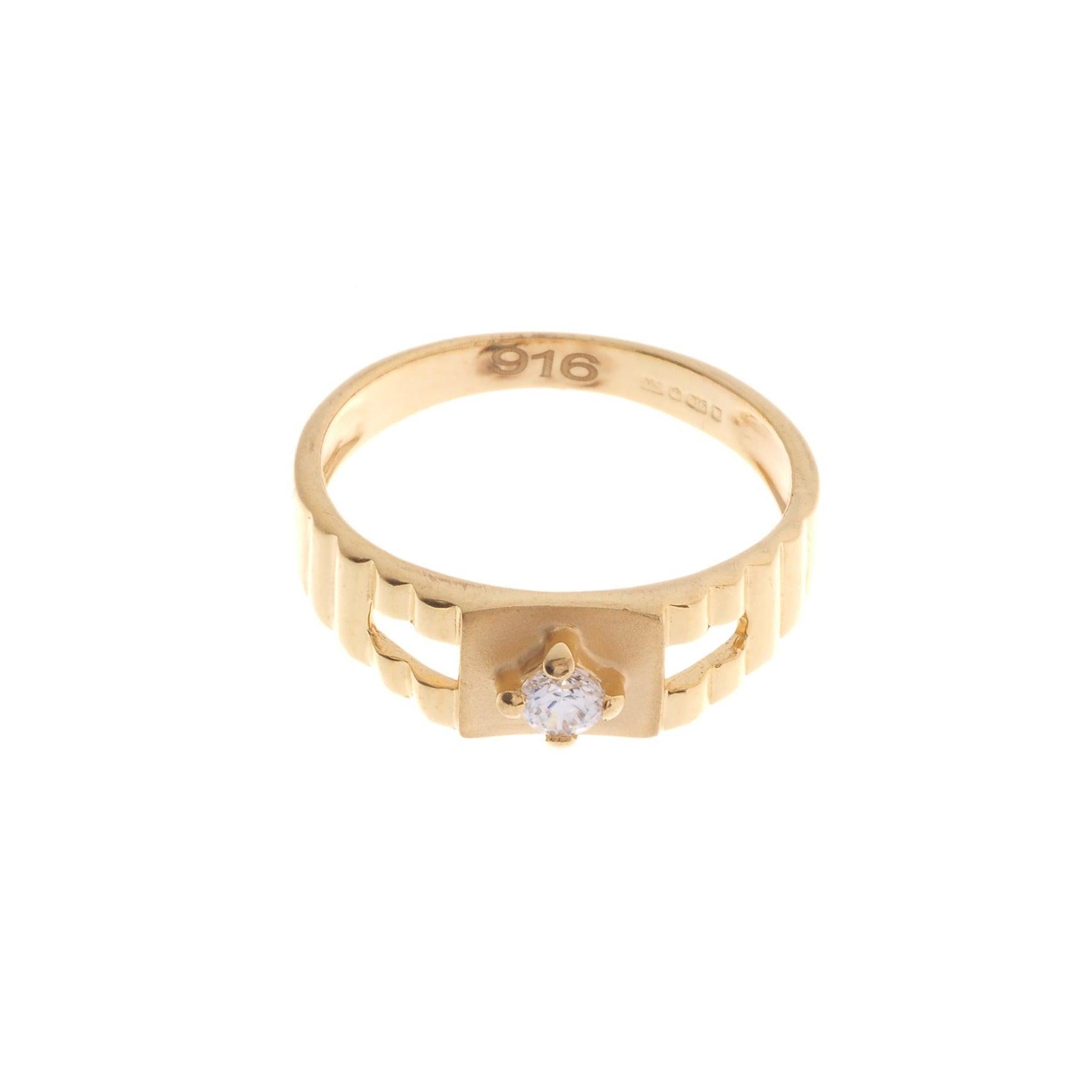 22ct Gold Cubic Zirconia Children's Ring (2.5g) BR-6906 - Minar Jewellers