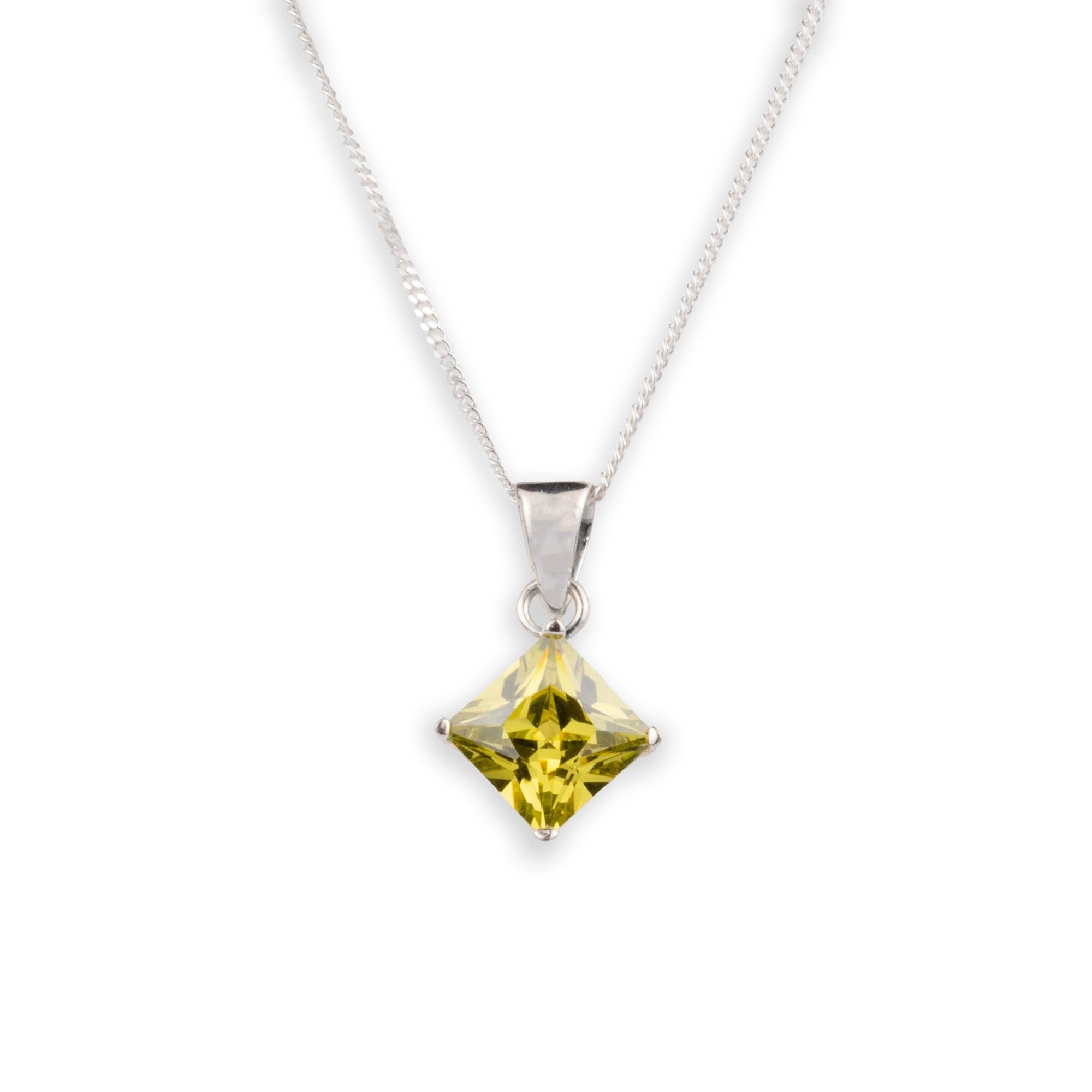 Sterling Silver Peridot Pendant and Adjustable Chain BT4531