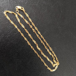 22ct Gold Ripple Unisex Chain with Lobster Clasp C-2803 - Minar Jewellers