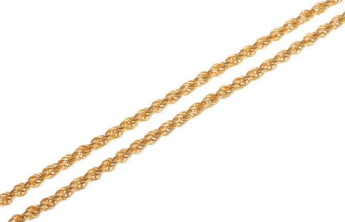 22ct Gold Rope Hollow Chain with S Clasp C-3937 - Minar Jewellers