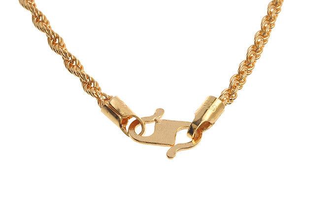 22ct Gold Rope Hollow Chain with S Clasp C-3937
