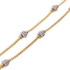 22ct Gold Box Chain with diamond cut gold beads and hook clasp C-7125 - Minar Jewellers
