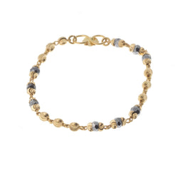 22ct Gold Children's Bracelets with Rhodium and Diamond Cut Design CBR-7380 - Minar Jewellers