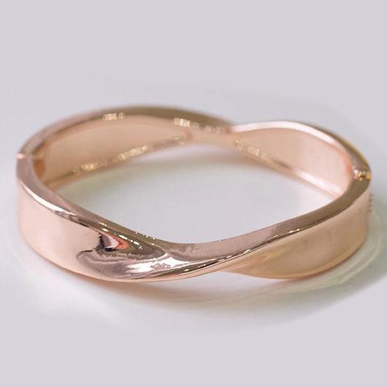 Rose Gold Plated Openable Twisted Design Fashion Bangle 1350a - Minar Jewellers