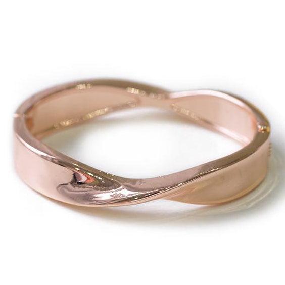 Rose Gold Plated Openable Twisted Design Fashion Bangle 1350a - Minar Jewellers