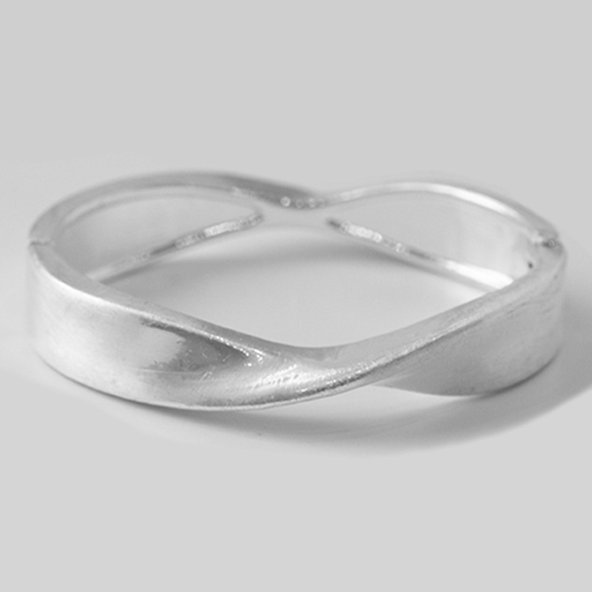 Satin Finish Silver Plated Openable Twisted Design Fashion Bangle 1350b - Minar Jewellers