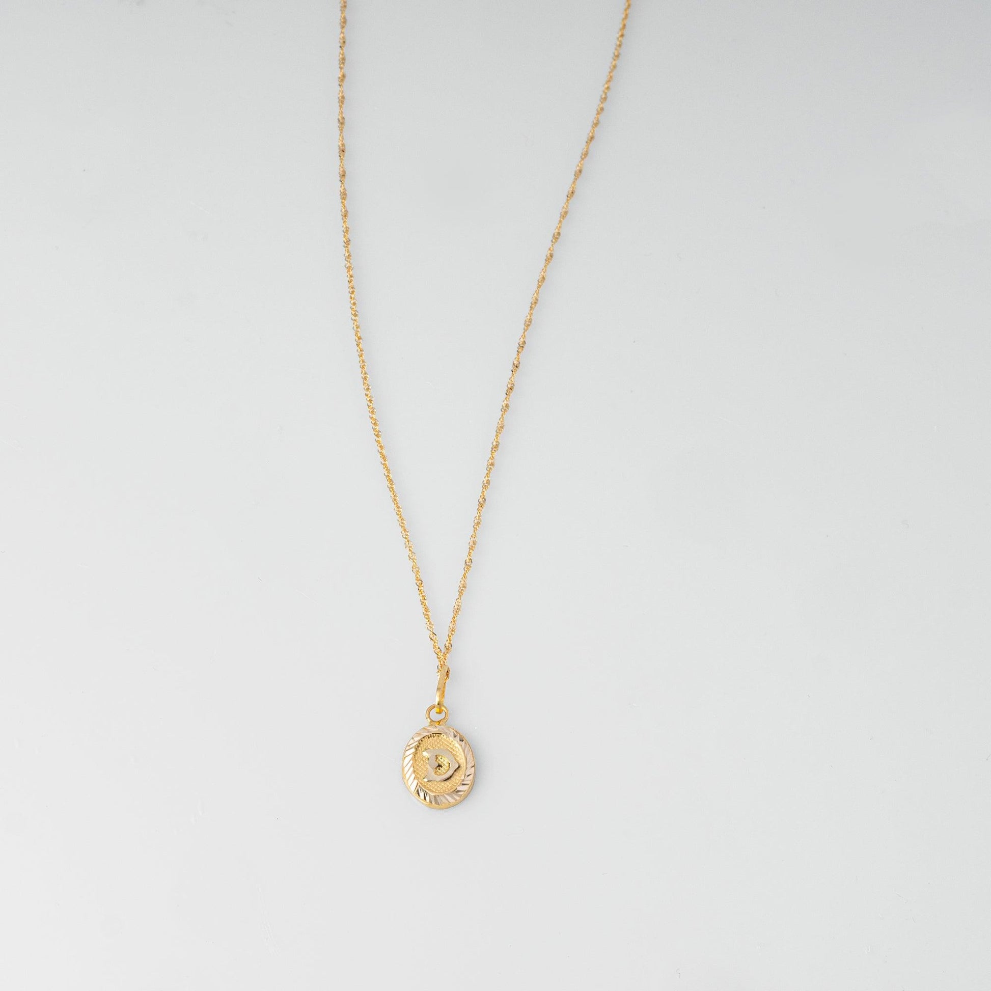 'D' 22ct Gold Initial Pendant P-7550 - Minar Jewellers