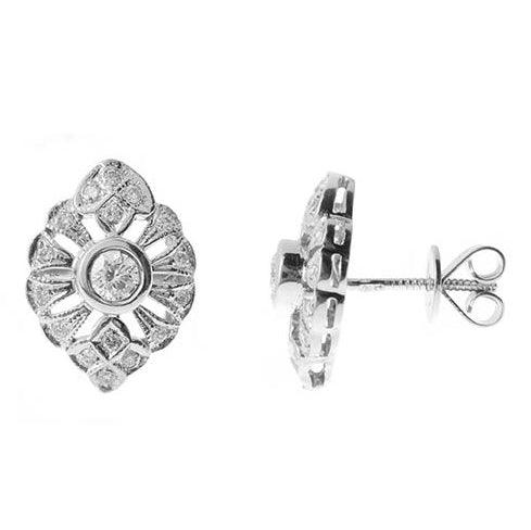 18ct White Gold Diamond Stud Earrings E-1949 - Minar Jewellers