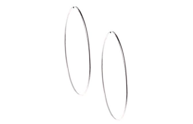 18ct White Gold Hoop Earrings, Minar Jewellers - 1