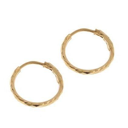 22ct Gold Faceted Hoop Earrings (12mm - 40mm diameter)