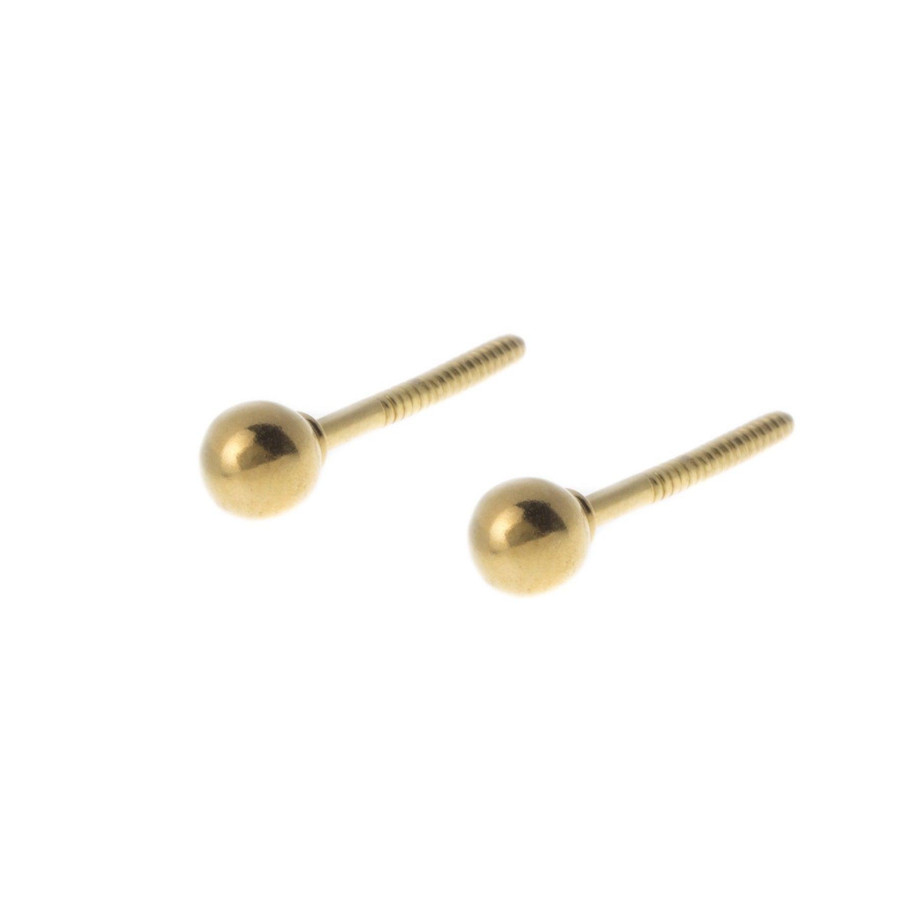 22ct Gold Plain Ear Studs (1.2g) E-4895 - Minar Jewellers