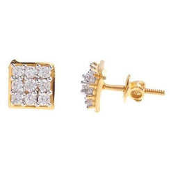22ct Gold Cubic Zirconia Stud Earrings (3.5g) E-6025 - Minar Jewellers