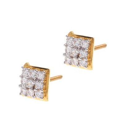 22ct Gold Cubic Zirconia Stud Earrings (3.5g) E-6025