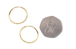 22ct Gold Faceted Hoop Earrings (12mm - 40mm diameter) - Minar Jewellers