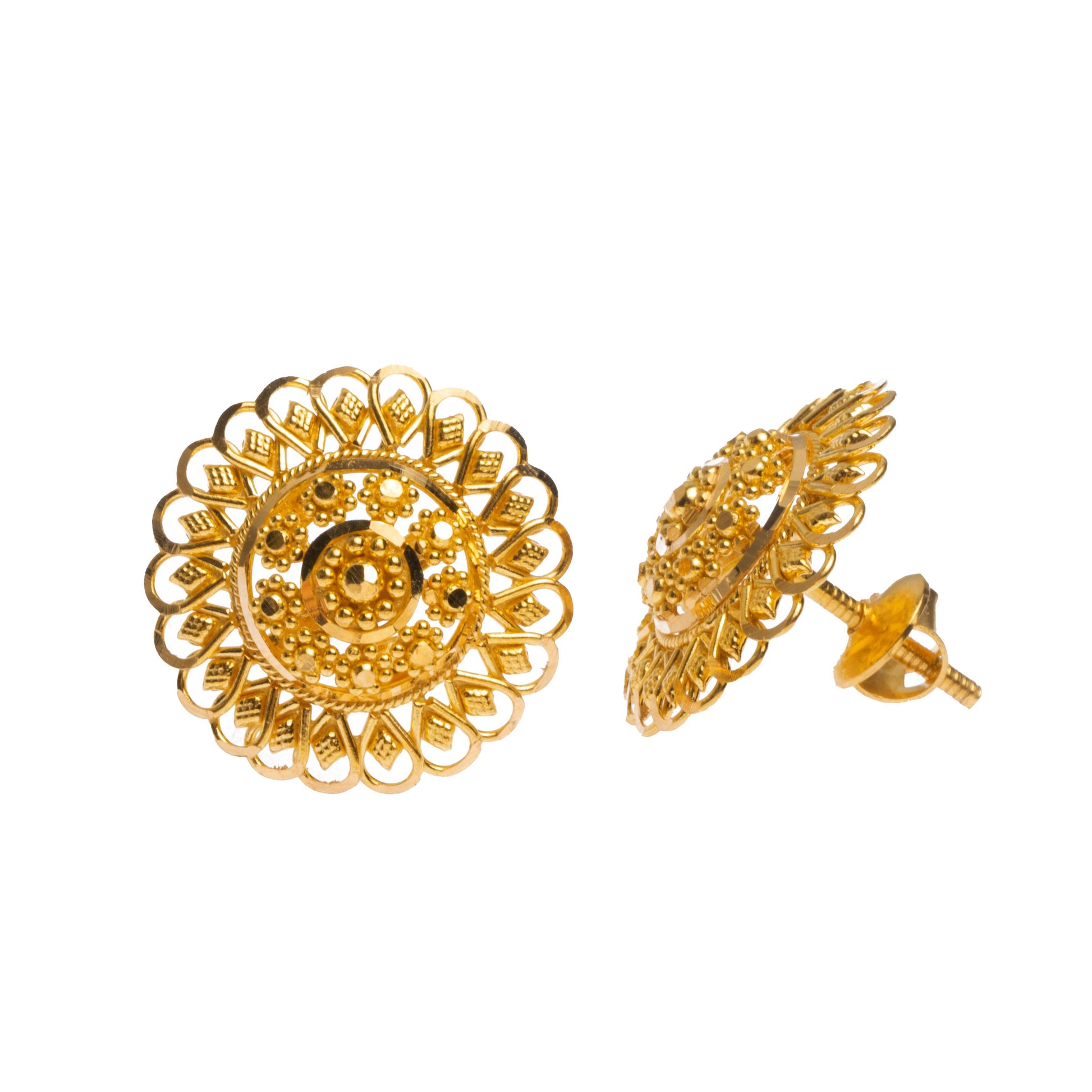 jali filigree earrings in 22ct gold