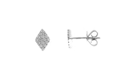 18ct White Gold Diamond Cluster Stud Earrings with push backs E42686-2 - Minar Jewellers