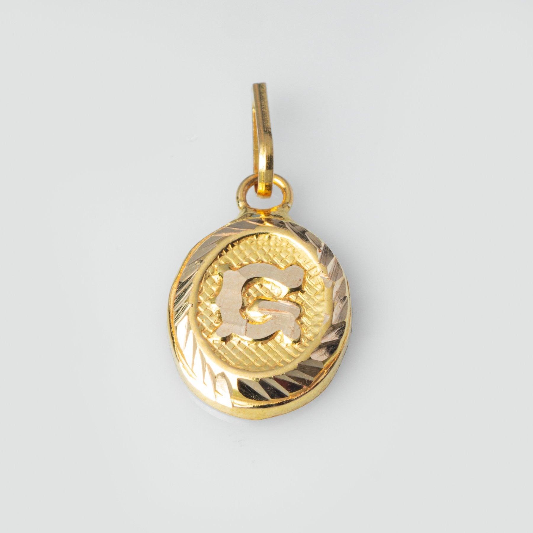 'G' 22ct Gold Initial Pendant P-7550 - Minar Jewellers