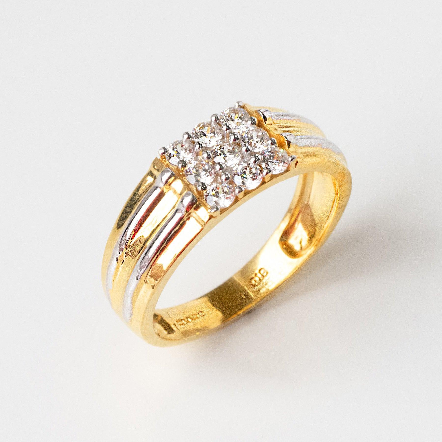 22ct Gold Gents Ring set with Swarovski Zirconias GR14140