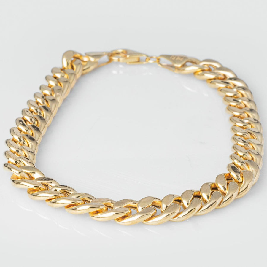 22ct Gold Curb Link Gents Bracelet with Mirror Finish fitted with a Lobster Clasp (15.4g) GBR-8044