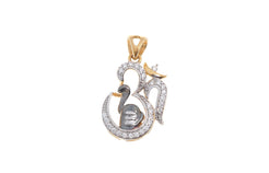 22ct Yellow Gold Cubic Zirconia Om Pendant with Shiv Ling (G5828), Minar Jewellers - 2