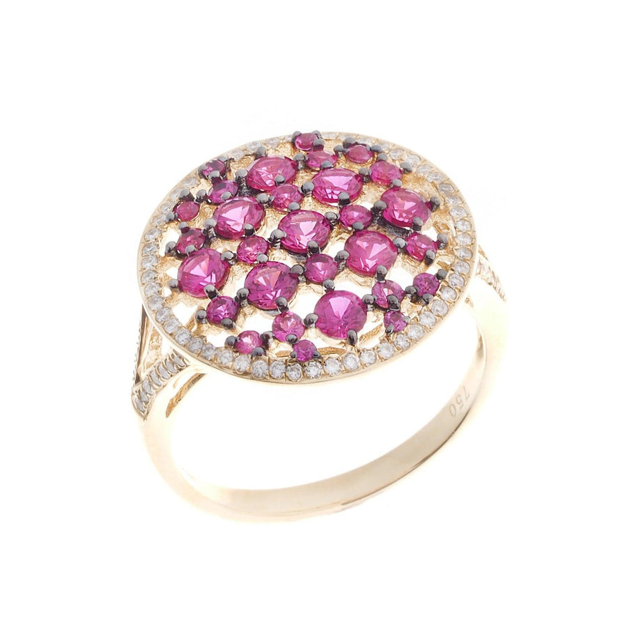 18ct Yellow Gold Diamond and Ruby Dress Ring HF04968R-R-R