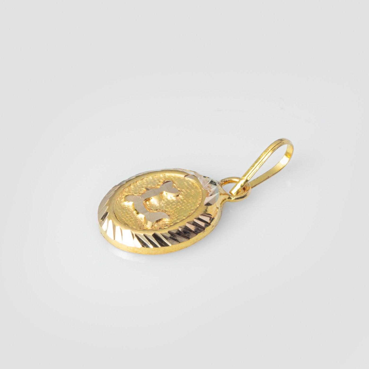 'L' 22ct Gold Initial Pendant P-7550 - Minar Jewellers