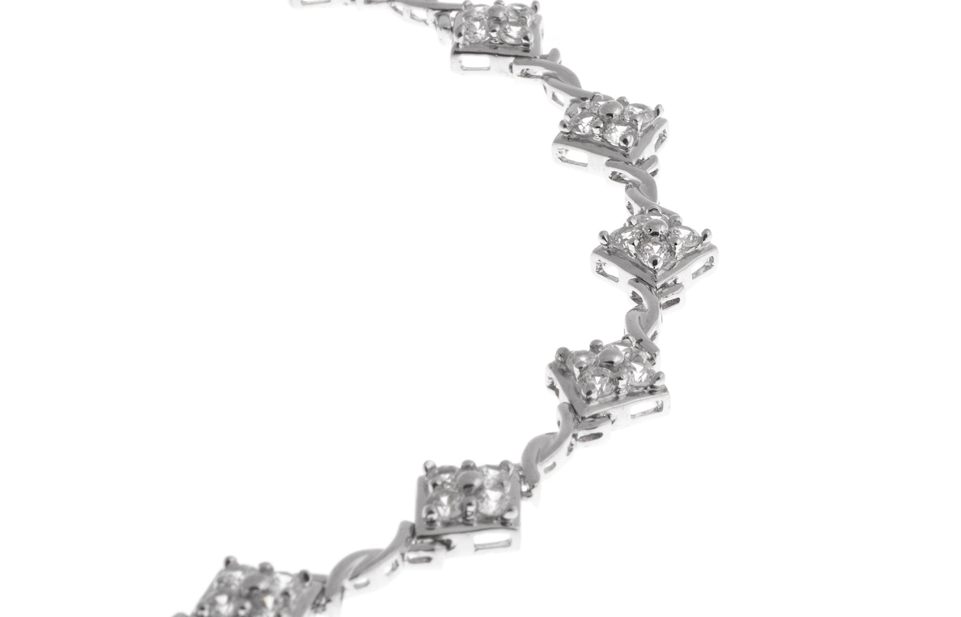 18ct White Gold Stone Set Bracelet (13.5g) LBR-1117 - Minar Jewellers