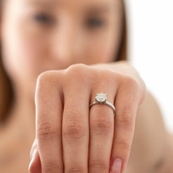 Platinum Round Brilliant Cut GIA Diamond Engagement Ring LR-1746 - Minar Jewellers