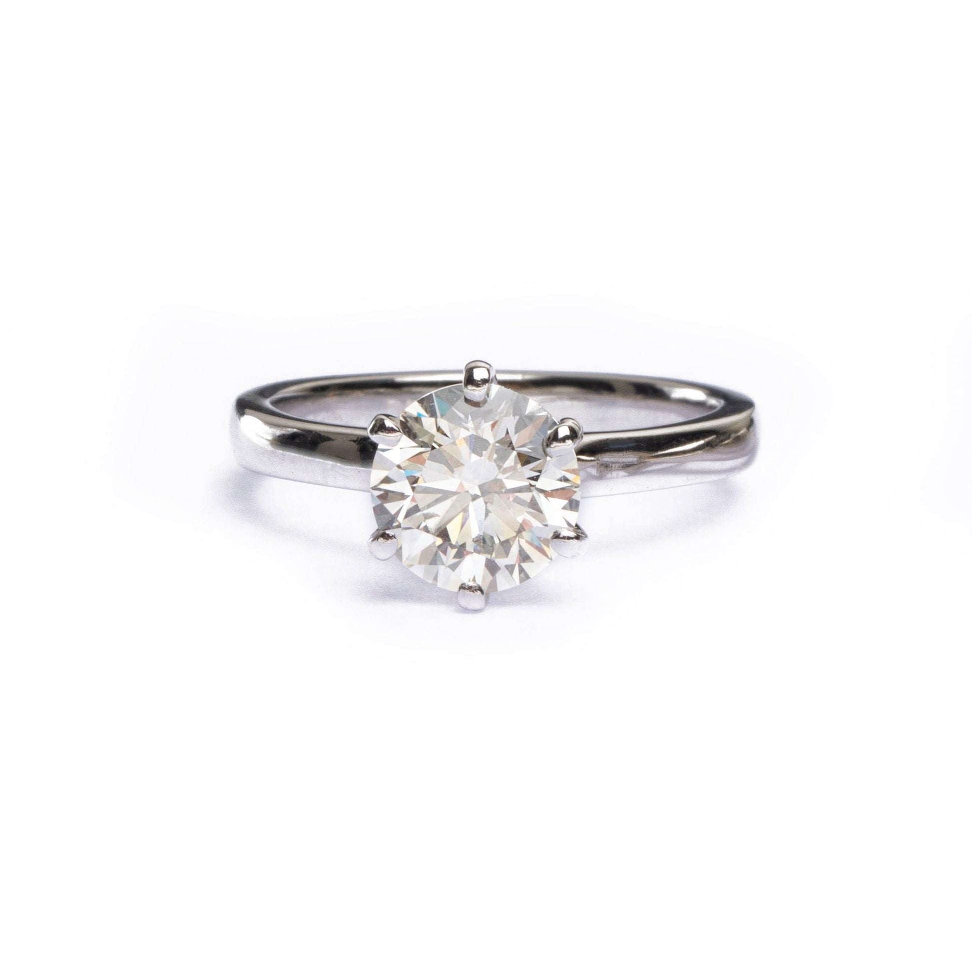 Platinum Round Brilliant Cut GIA Diamond Engagement Ring LR-1746 - Minar Jewellers