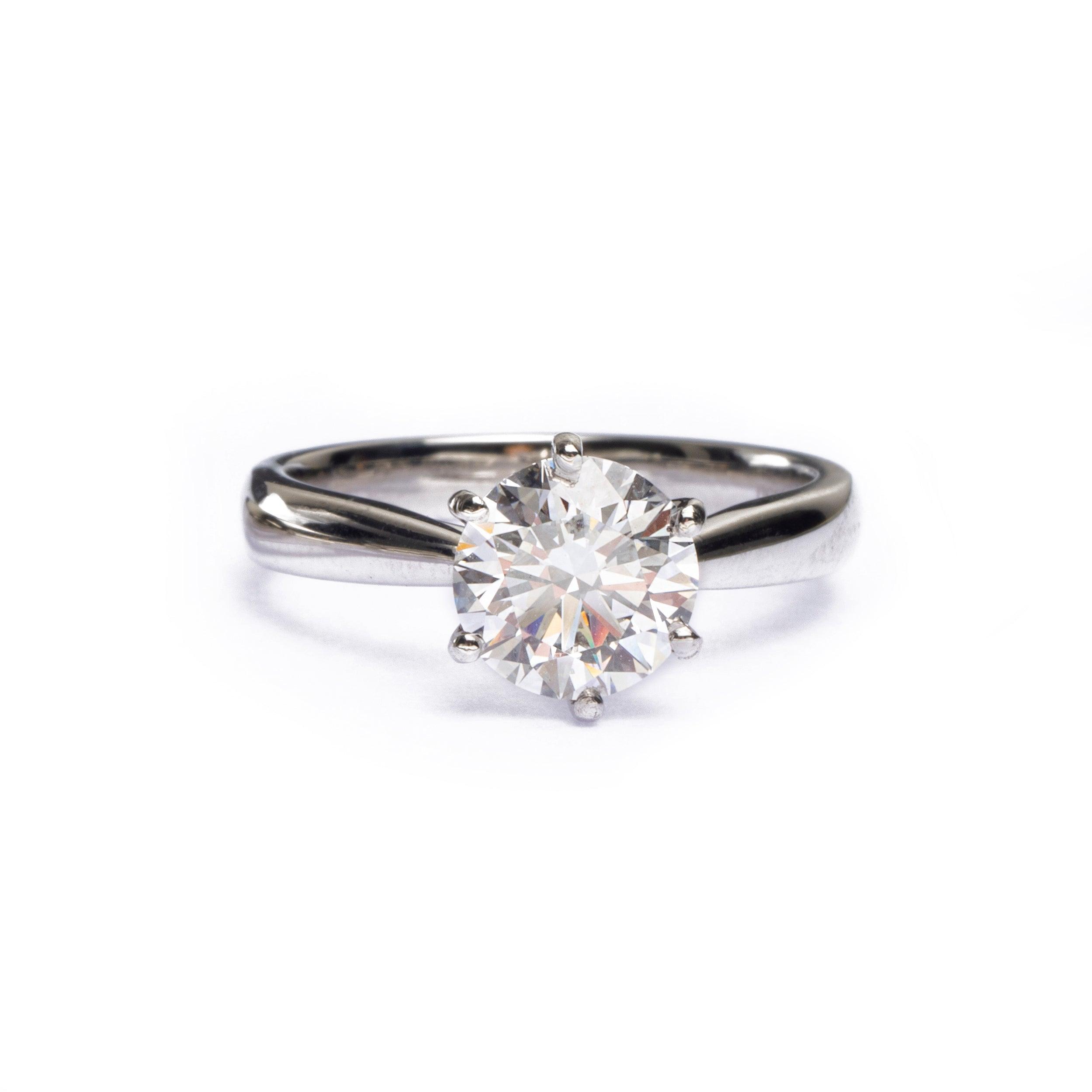Platinum Round Brilliant Cut IGI Lab Grown Diamond Engagement Ring LR-1748 - Minar Jewellers