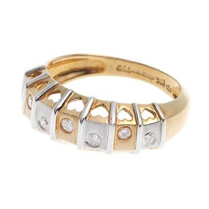 18ct Two Tone Gold Diamond Dress Ring LR-1856 - Minar Jewellers