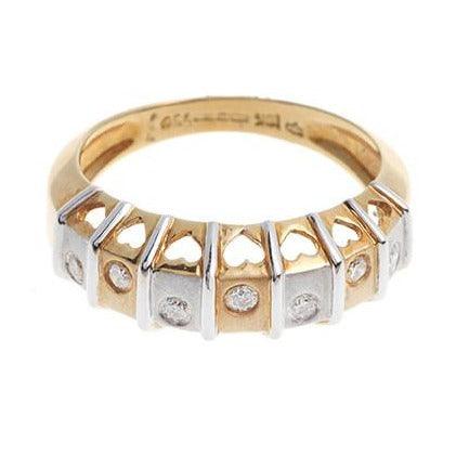 18ct Two Tone Gold Diamond Dress Ring LR-1856