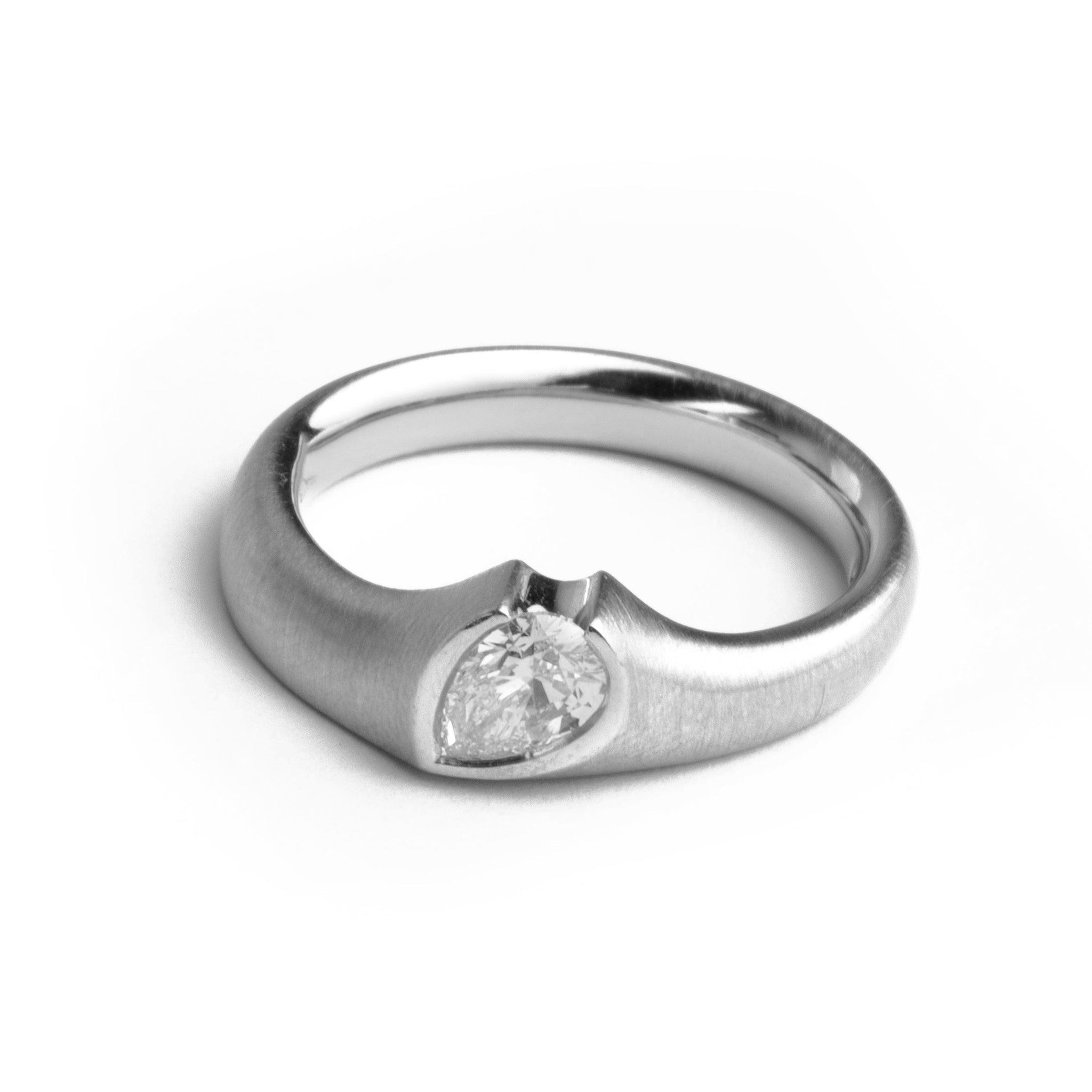 Platinum Pear Shaped Diamond Designer Ring LR-2195 PS188