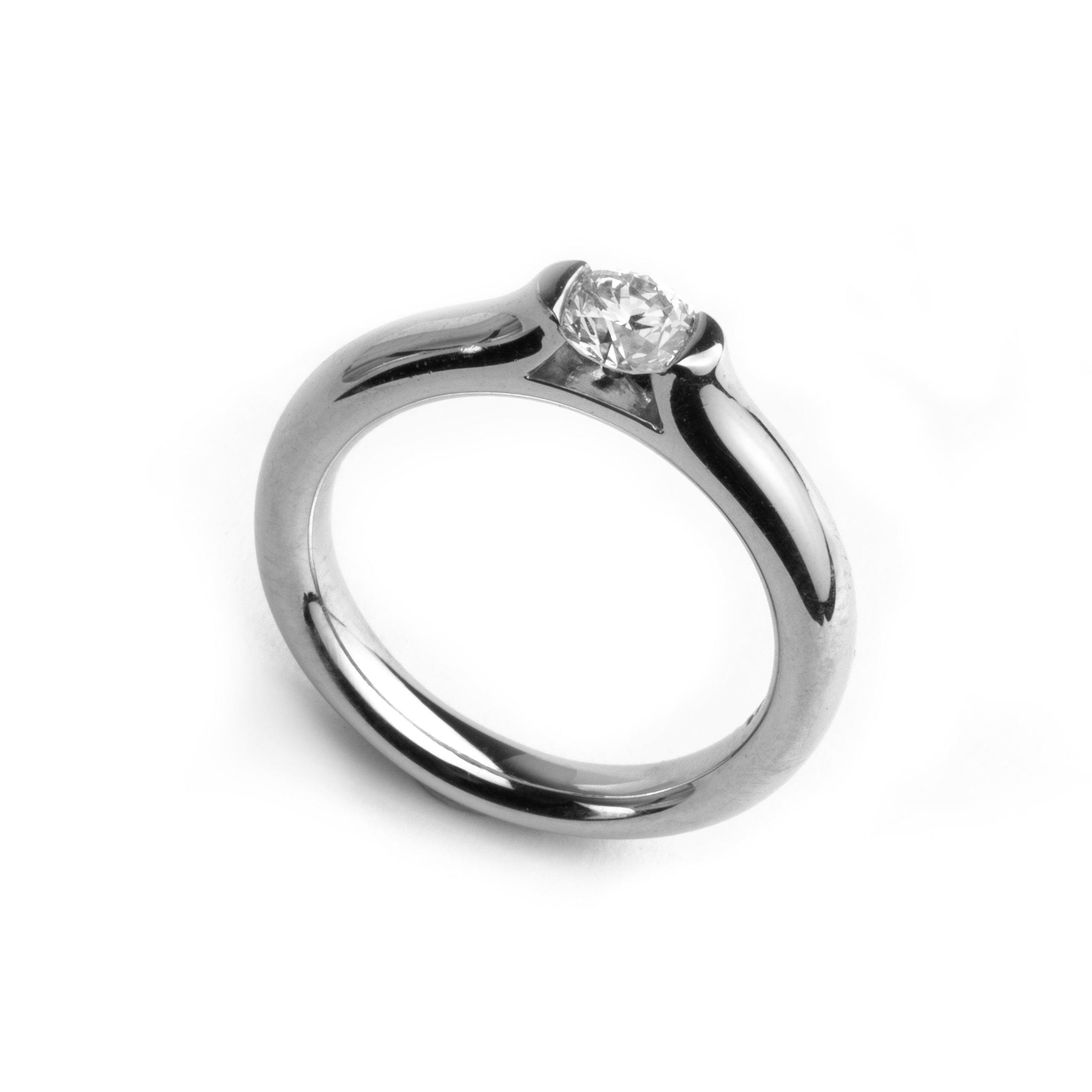 Platinum Tension Set Diamond Designer Ring LR-2199