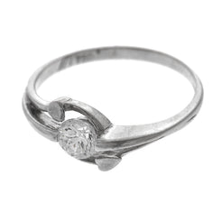18ct White Gold Dress Ring set with a Cubic Zirconia stone LR-2371 - Minar Jewellers