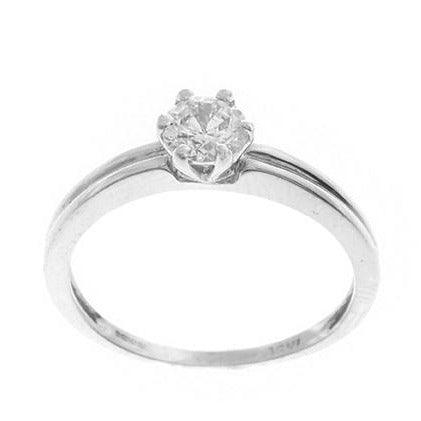18ct White Gold Cubic Zirconia Engagement Ring (2.2g) LR-2442 - Minar Jewellers