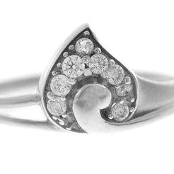 18ct White Gold Dress Ring set with Cubic Zirconias LR-2484 - Minar Jewellers