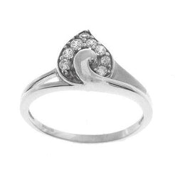 18ct White Gold Dress Ring set with Cubic Zirconias LR-2484 - Minar Jewellers