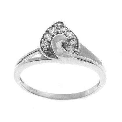 18ct White Gold Dress Ring set with Cubic Zirconias (LR-2484)
