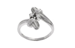 18ct White Gold Dress Ring set with Cubic Zirconias LR-2511 - Minar Jewellers