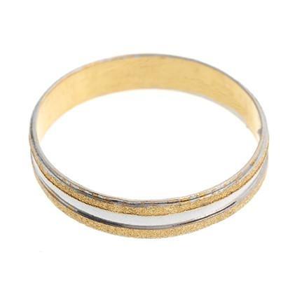 22ct Gold Wedding Band with Rhodium Design (2.5g) LR-3562 - Minar Jewellers