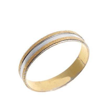 22ct Gold Wedding Band with Rhodium Design (2.5g) LR-3562 - Minar Jewellers