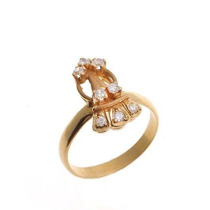 22ct Yellow Gold Cubic Zirconia Dress Ring (LR-4193_A)