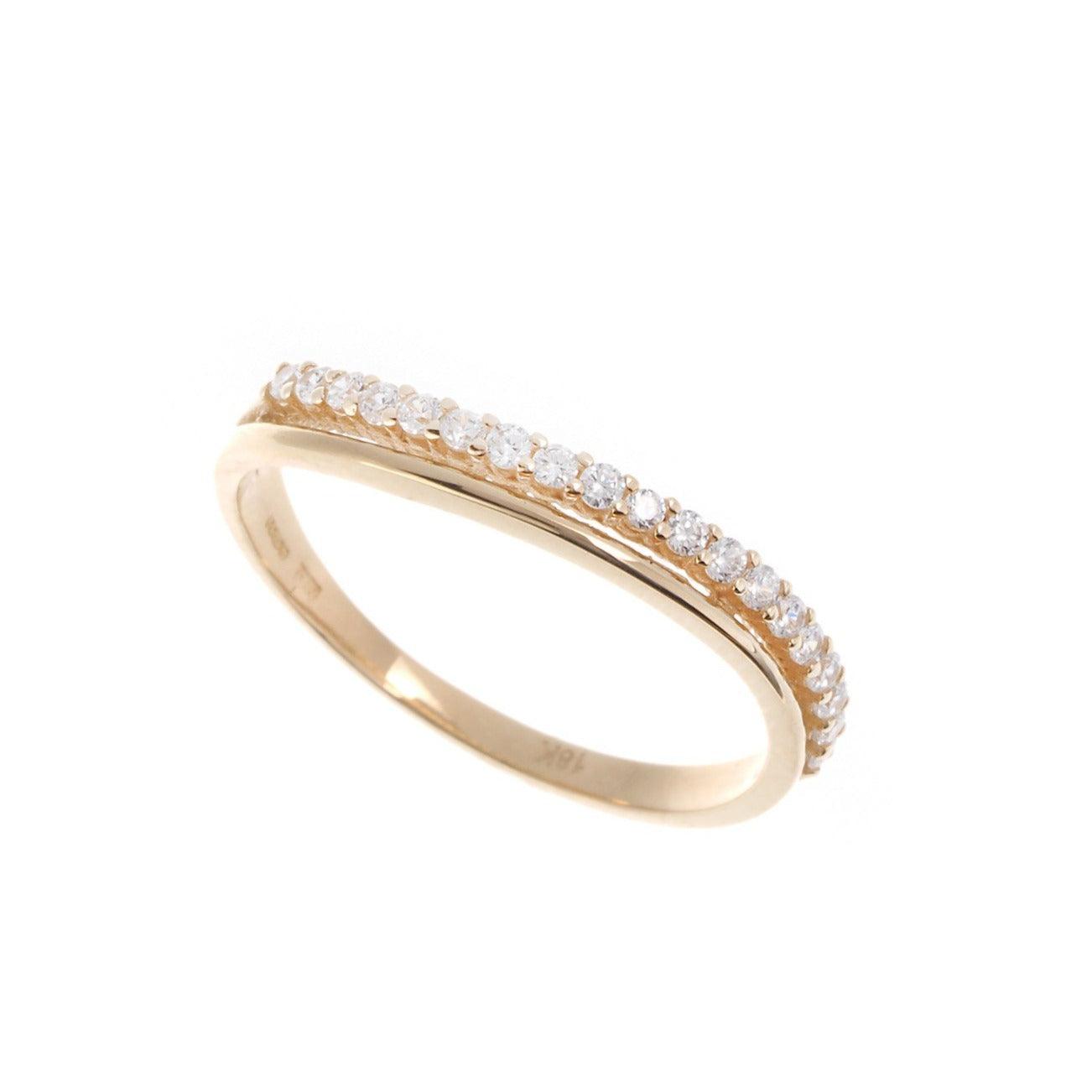 18ct White / Yellow Gold Cubic Zirconia Dress Ring, Minar Jewellers - 5