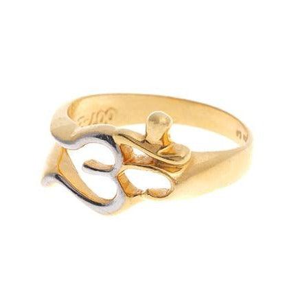 22ct Gold Two Tone Om Ring (LR-5810_A)