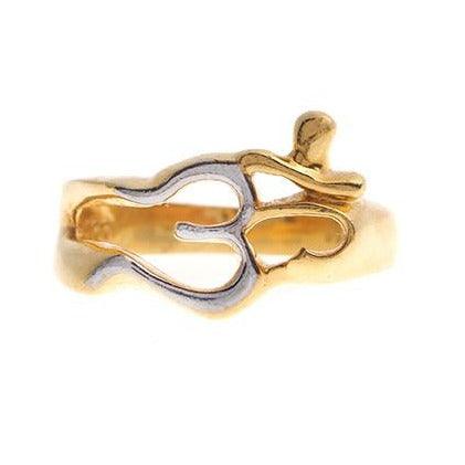22ct Gold Two Tone Om Ring (LR-5810_B)