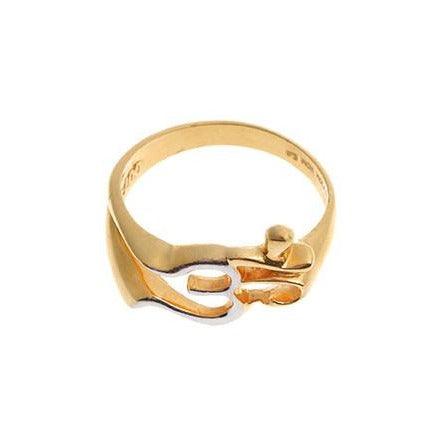 22ct Gold Two Tone Om Ring (LR-5810_C)