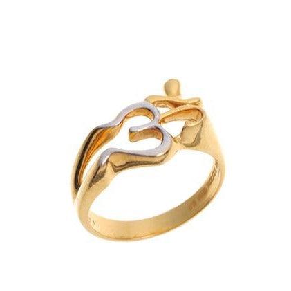 22ct Gold Two Tone Om Ring (LR-5810_D)
