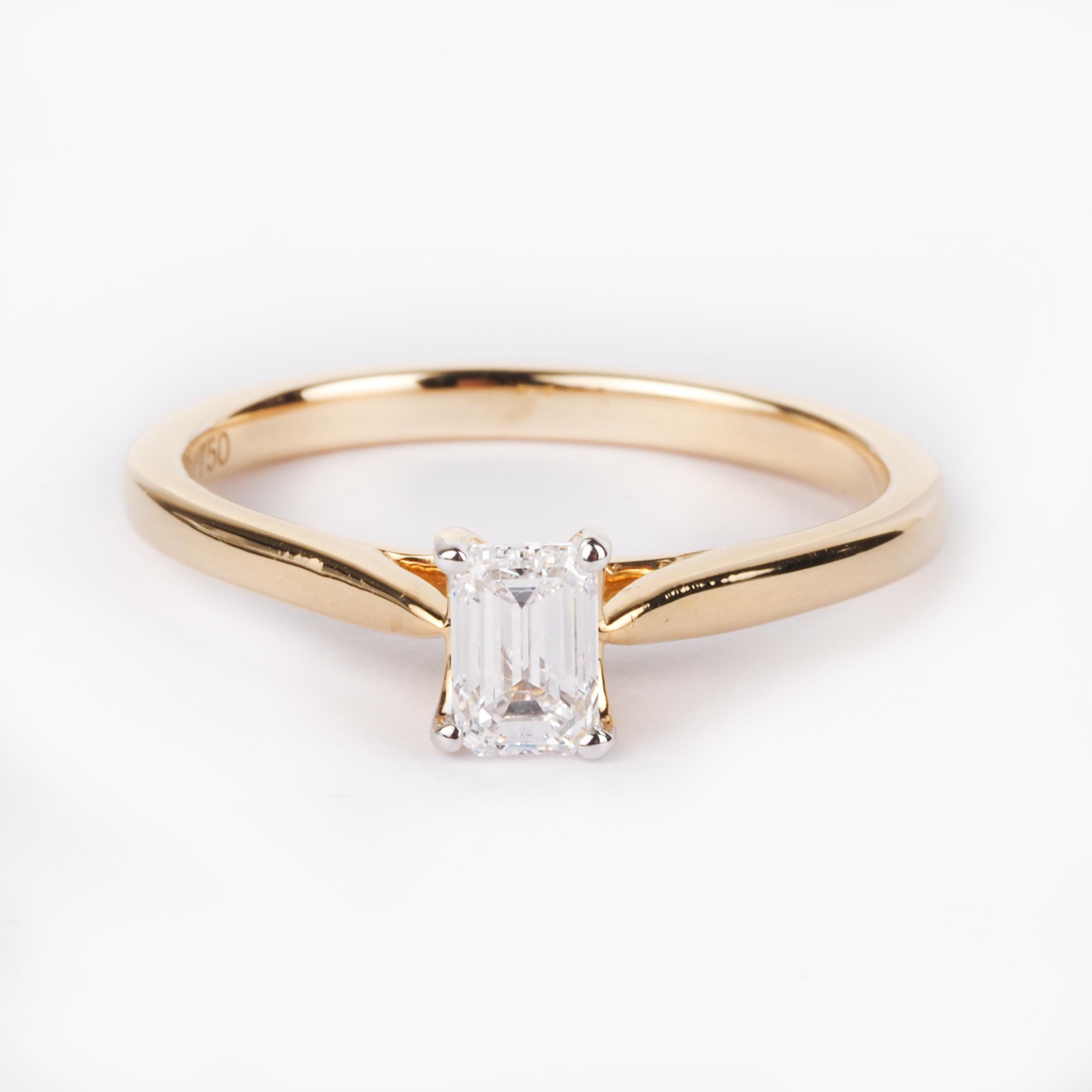 18ct Yellow Gold Solitaire Diamond Ring LR-7338